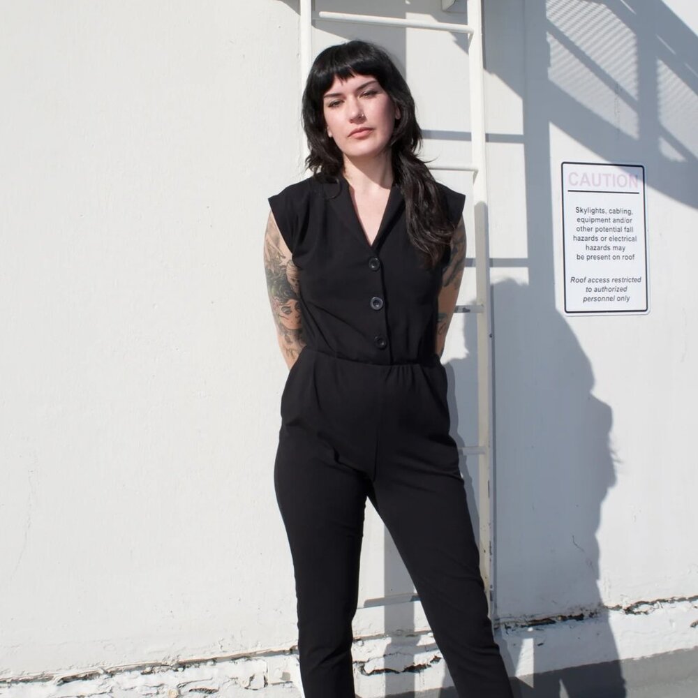 Nooworks Black Sleeveless V-Neck Jumpsuit